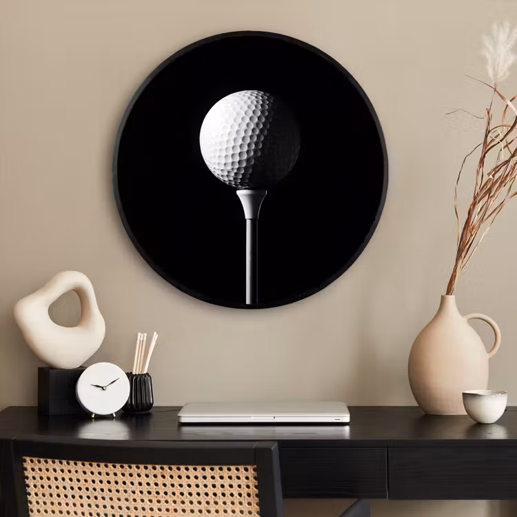 Ronde fotolijst - Golfbal - Minimalistisch - Wit — 2
