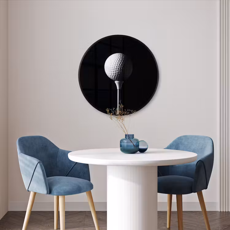 Ronde fotolijst - Golfbal - Minimalistisch - Wit — 3