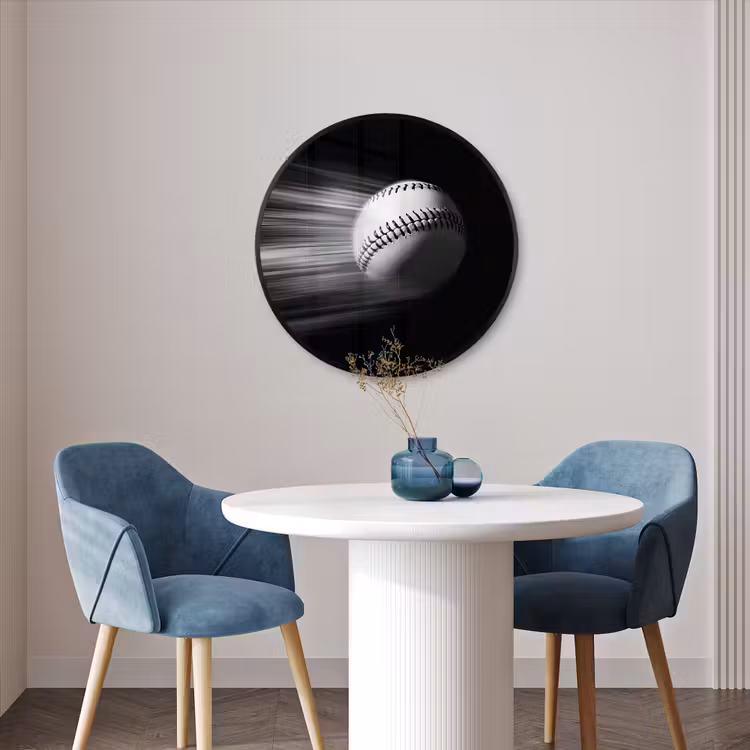 Ronde fotolijst - Honkbal - Wit - Vliegt — 3