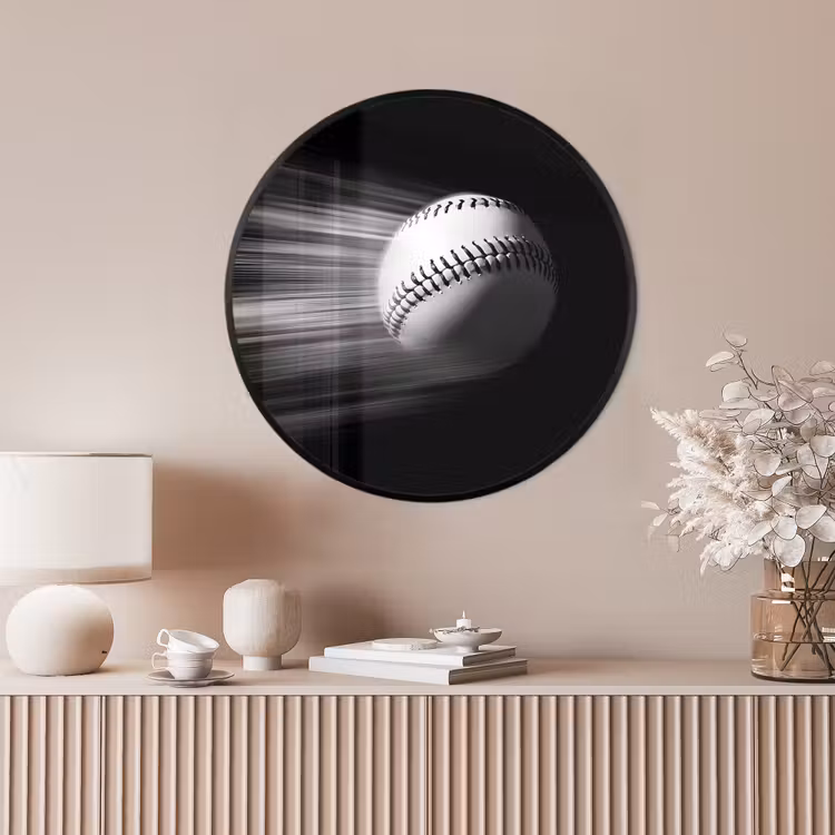 Ronde fotolijst - Honkbal - Wit - Vliegt — 4