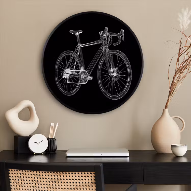 Ronde fotolijst - Lijnen - Illustratie - Wit — 2