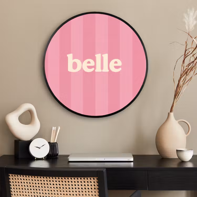 Ronde fotolijst - Roze - Gestreept - Belle — 2