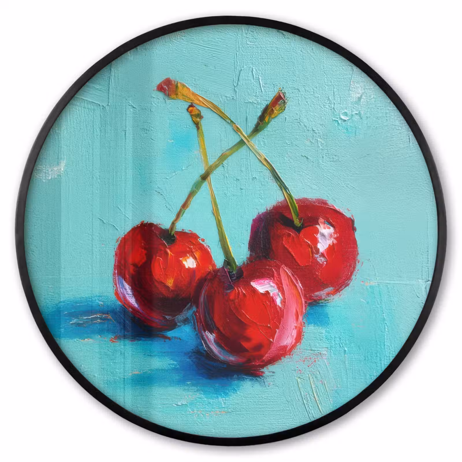 Ronde fotolijst - Kersen - Rood - Drie - Geverfd — 1