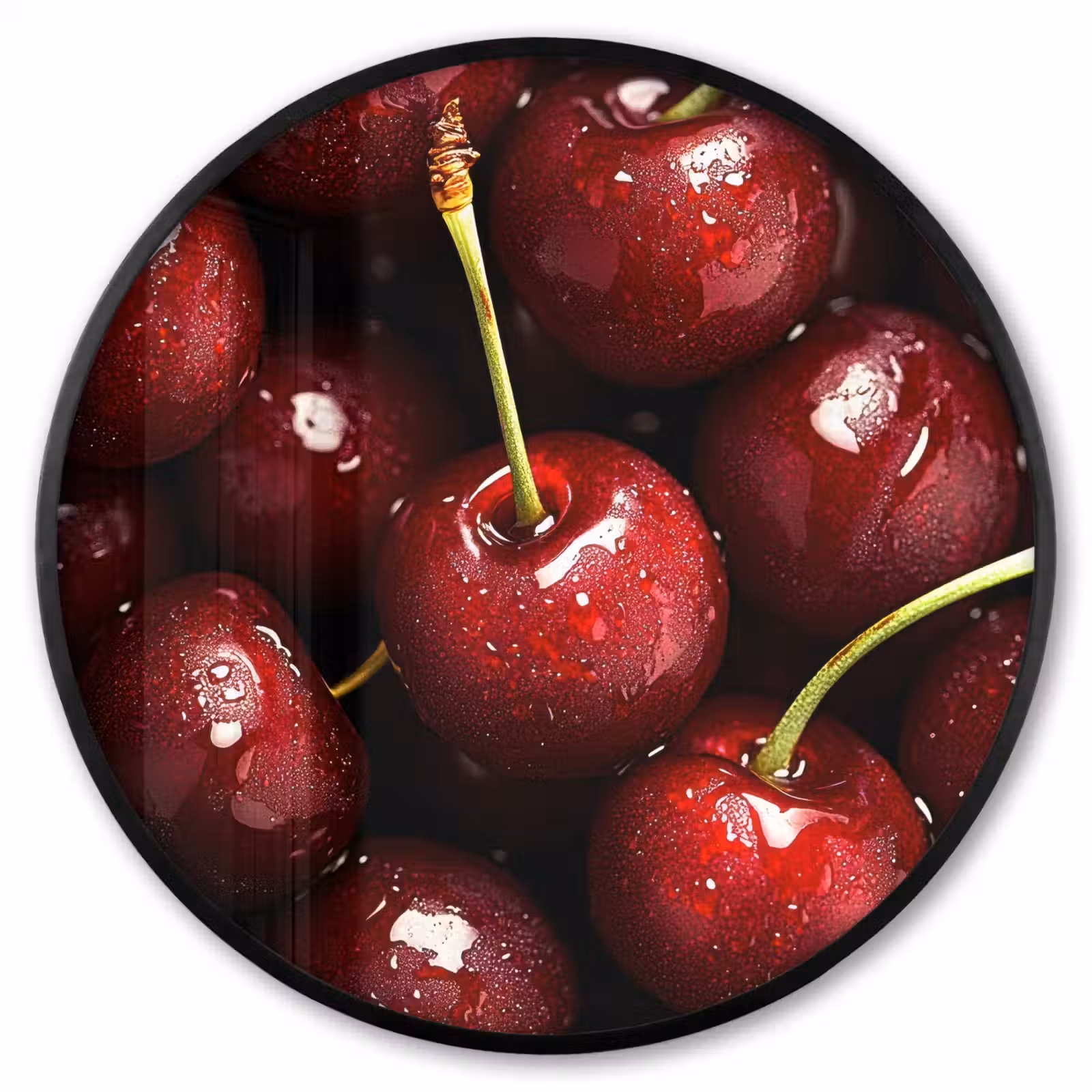 Ronde fotolijst - Rood - Fruit - Kersen — 1