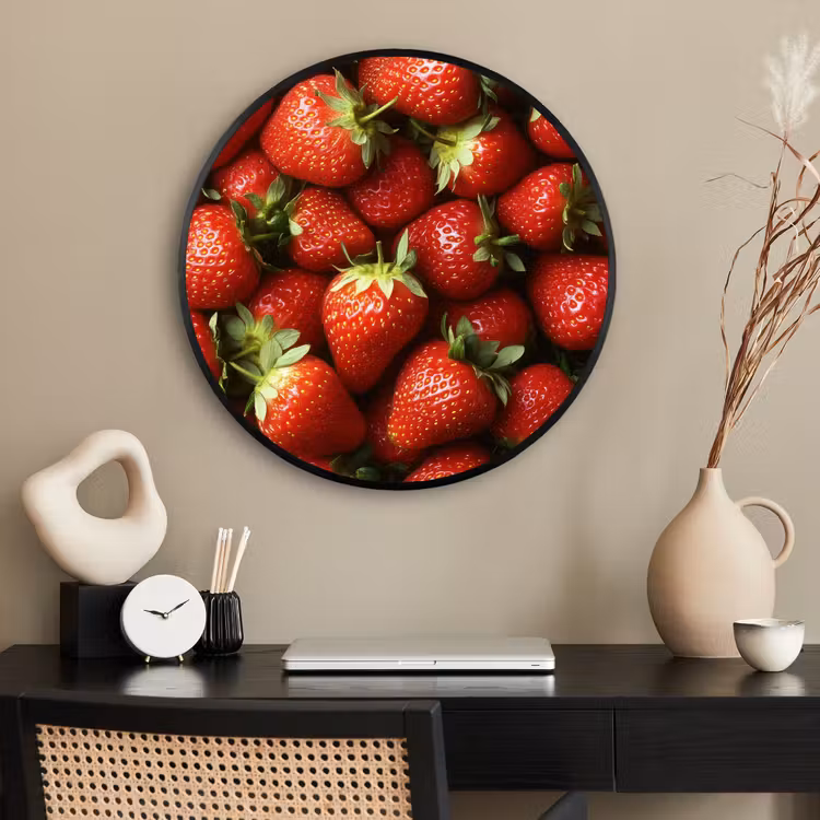 Ronde fotolijst - Aardbei - Fruit - Rood — 2