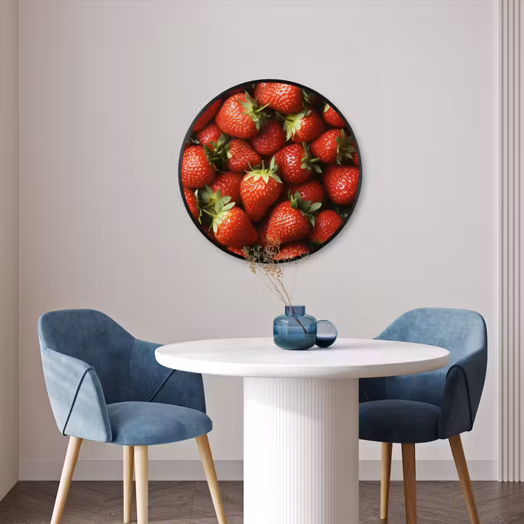 Ronde fotolijst - Aardbei - Fruit - Rood — 3