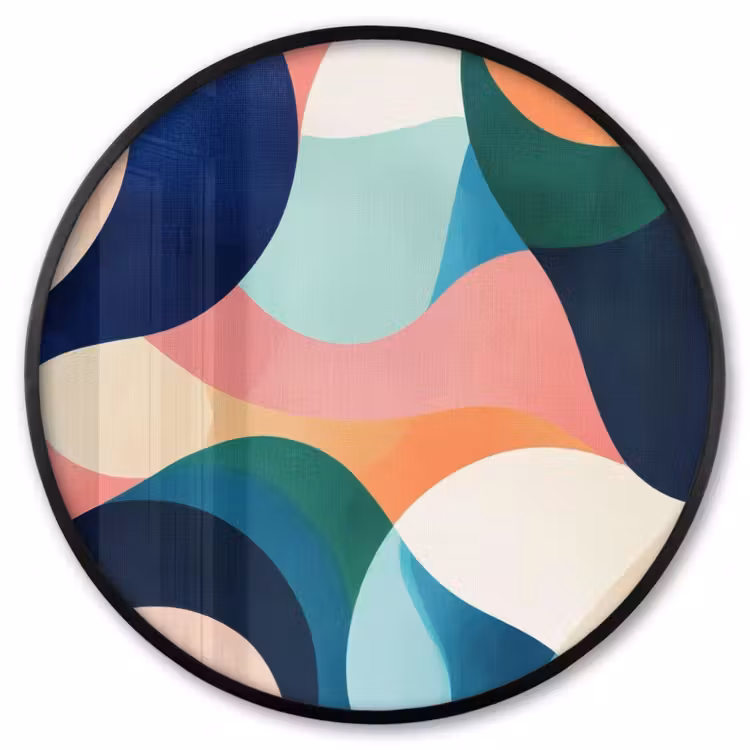 Ronde fotolijst - Abstract - Blauw - Roze — 1
