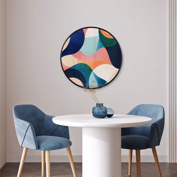 Ronde fotolijst - Abstract - Blauw - Roze — 3