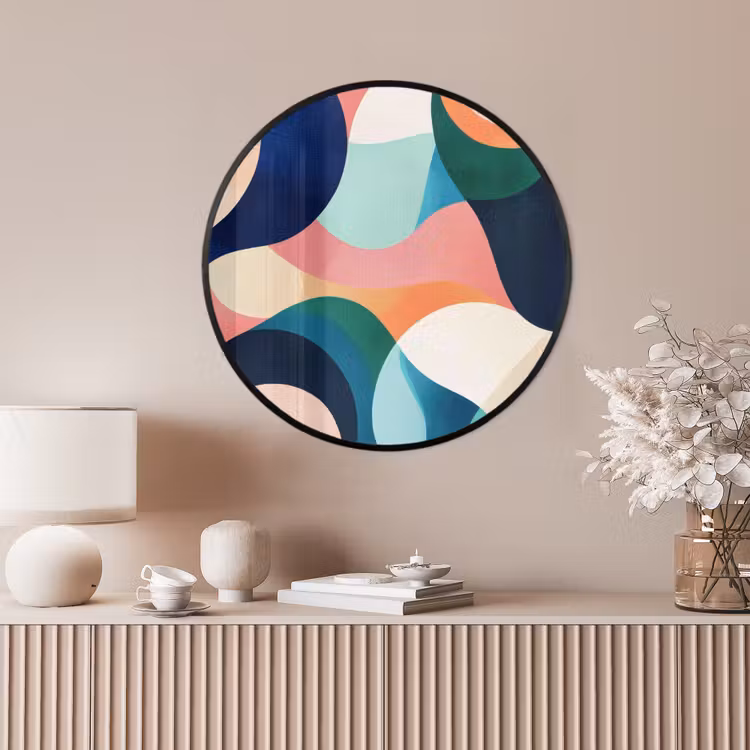 Ronde fotolijst - Abstract - Blauw - Roze — 4