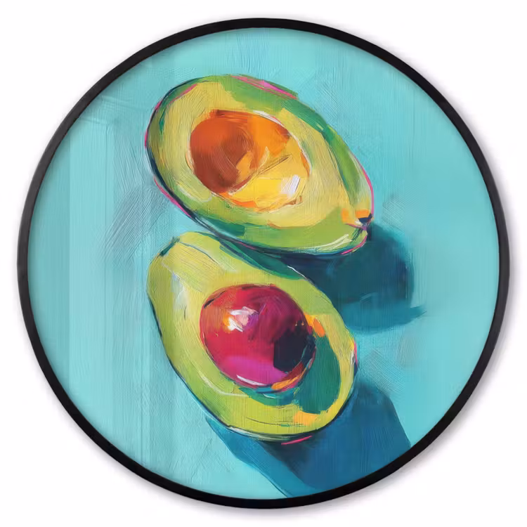 Ronde fotolijst - Avocado - Groen - Pit - Schaduw — 1