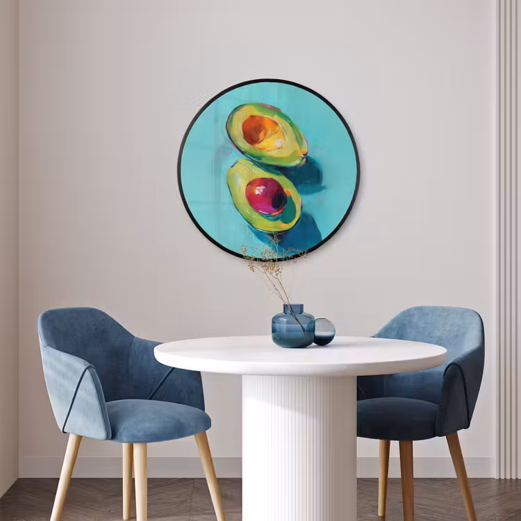 Ronde fotolijst - Avocado - Groen - Pit - Schaduw — 3