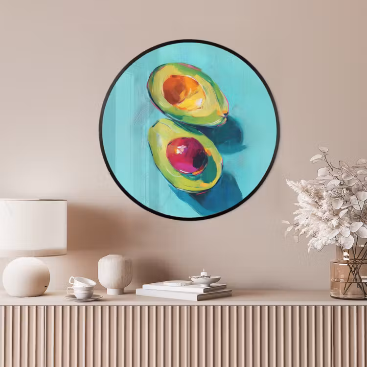 Ronde fotolijst - Avocado - Groen - Pit - Schaduw — 4