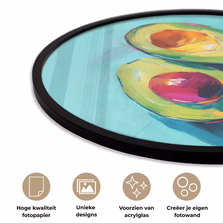 Ronde fotolijst - Avocado - Groen - Pit - Schaduw — 5