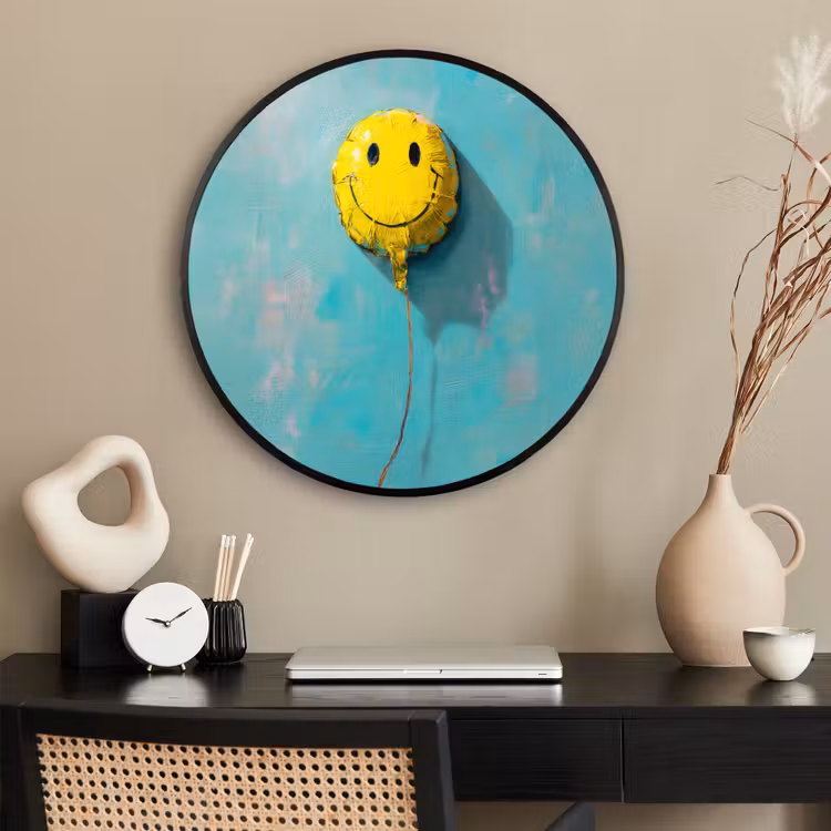 Ronde fotolijst - Ballon - Geel - Smiley — 2