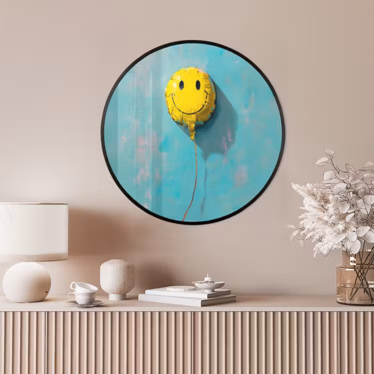 Ronde fotolijst - Ballon - Geel - Smiley — 4