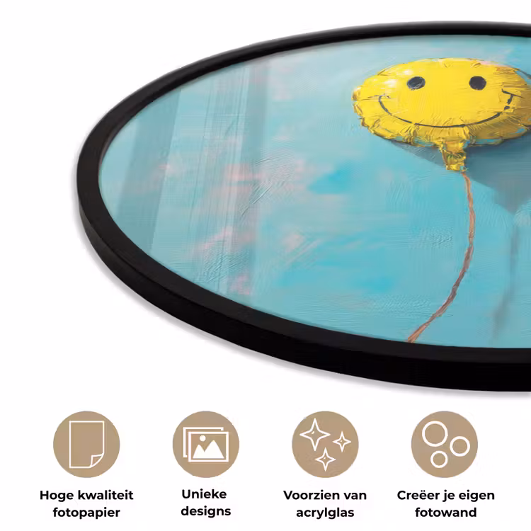 Ronde fotolijst - Ballon - Geel - Smiley — 5