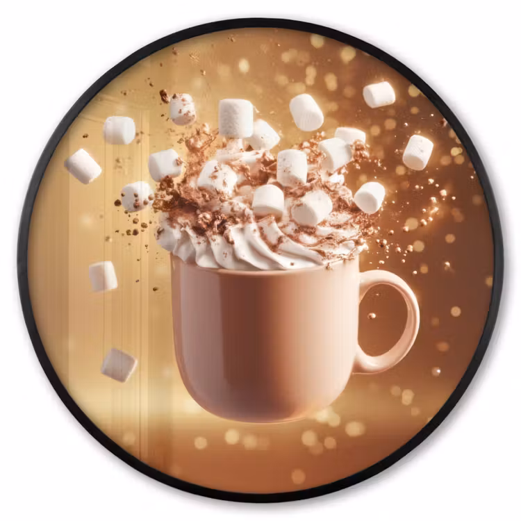 Ronde fotolijst - Chocomelk - Drinken - Warm - Bruin — 1