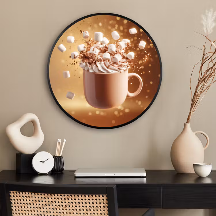 Ronde fotolijst - Chocomelk - Drinken - Warm - Bruin — 2
