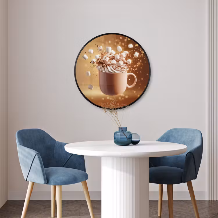 Ronde fotolijst - Chocomelk - Drinken - Warm - Bruin — 3
