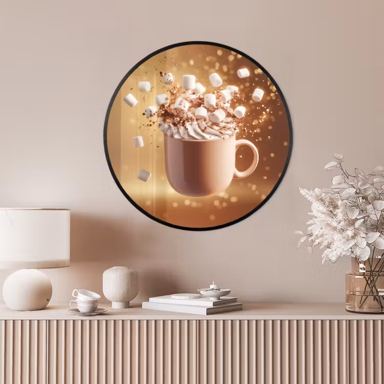 Ronde fotolijst - Chocomelk - Drinken - Warm - Bruin — 4