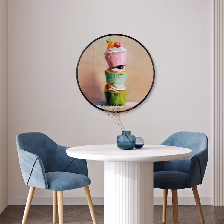 Ronde fotolijst - Cupcakes - Gestapeld - Kleurrijk - Fruit — 3