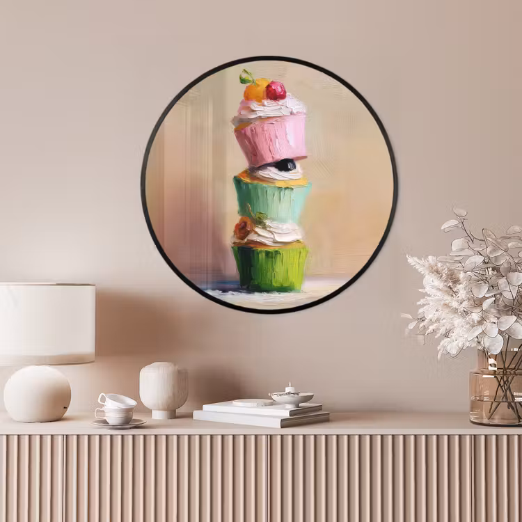 Ronde fotolijst - Cupcakes - Gestapeld - Kleurrijk - Fruit — 4