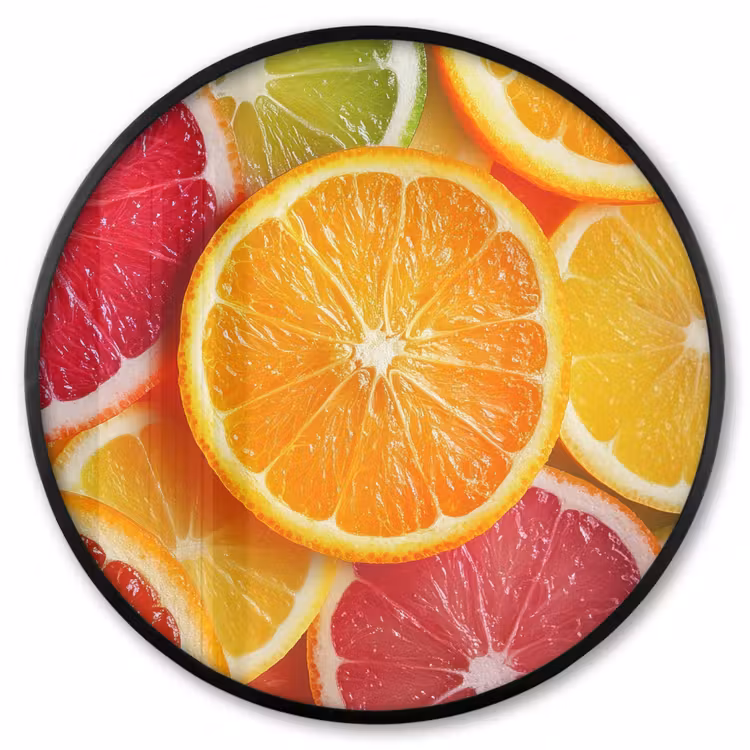 Ronde fotolijst - Fruit - Kleurrijk - Close up — 1