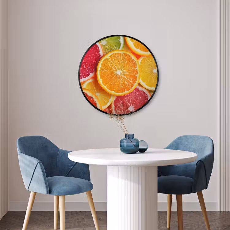Ronde fotolijst - Fruit - Kleurrijk - Close up — 3