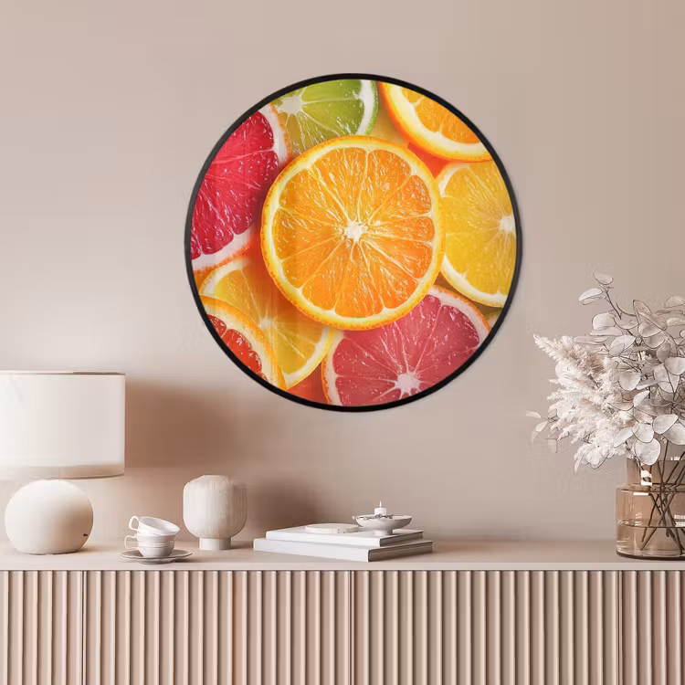 Ronde fotolijst - Fruit - Kleurrijk - Close up — 4