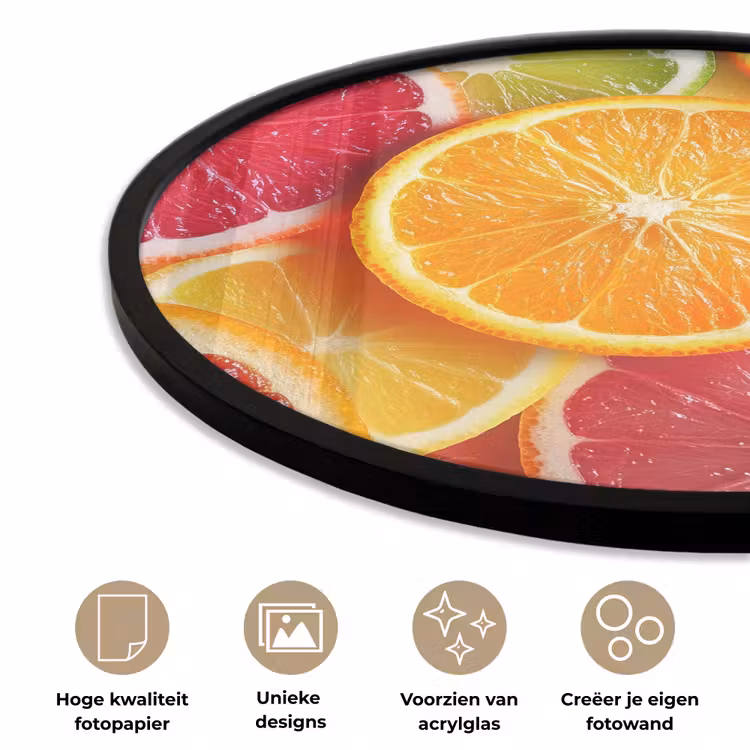 Ronde fotolijst - Fruit - Kleurrijk - Close up — 5
