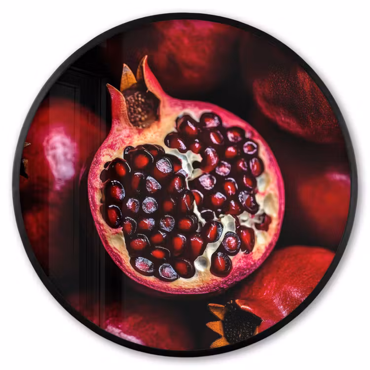Ronde fotolijst - Granaatappel - Rood - Fruit — 1