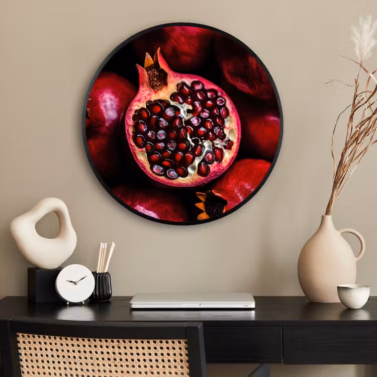 Ronde fotolijst - Granaatappel - Rood - Fruit — 2