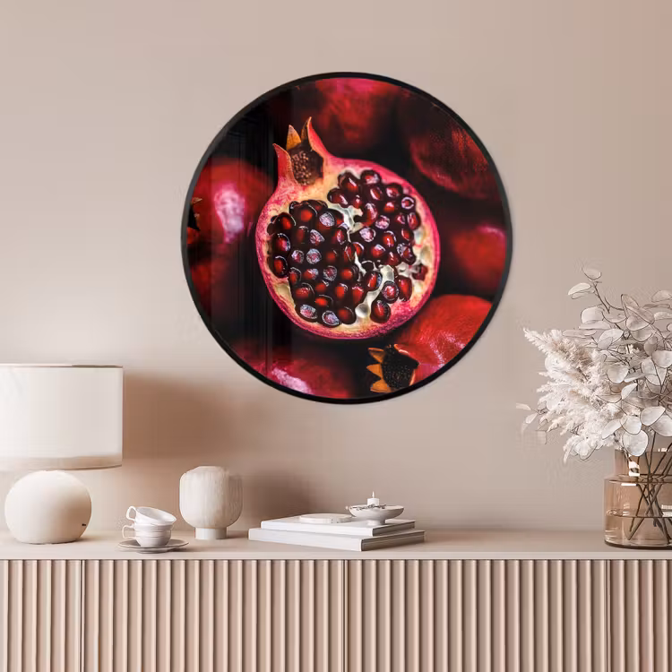 Ronde fotolijst - Granaatappel - Rood - Fruit — 4