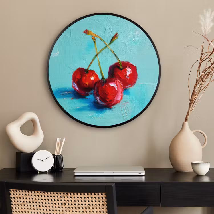 Ronde fotolijst - Kersen - Rood - Drie - Geverfd — 2