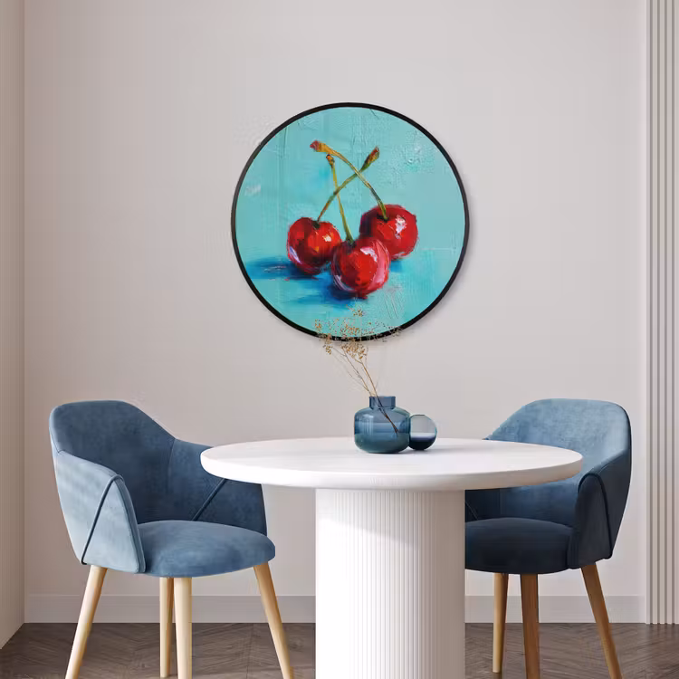 Ronde fotolijst - Kersen - Rood - Drie - Geverfd — 3