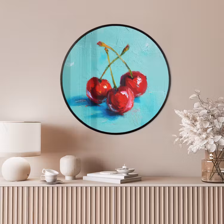 Ronde fotolijst - Kersen - Rood - Drie - Geverfd — 4