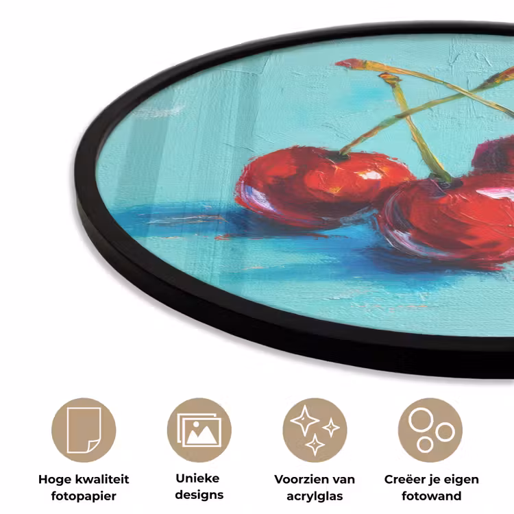 Ronde fotolijst - Kersen - Rood - Drie - Geverfd — 5