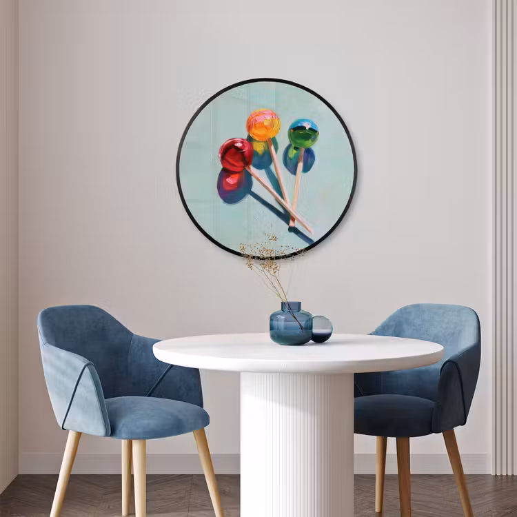 Ronde fotolijst - Lollys - Schaduw - Drie - Blauw — 3