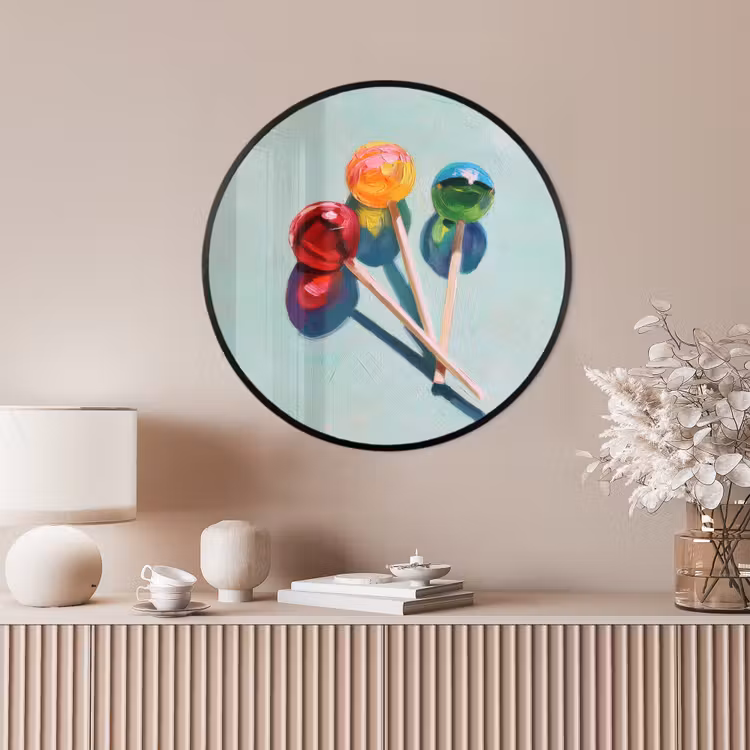 Ronde fotolijst - Lollys - Schaduw - Drie - Blauw — 4