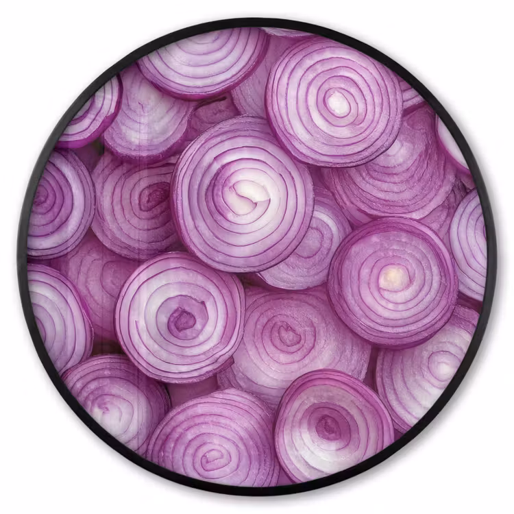Ronde fotolijst - Paars - Uien - Close up — 1