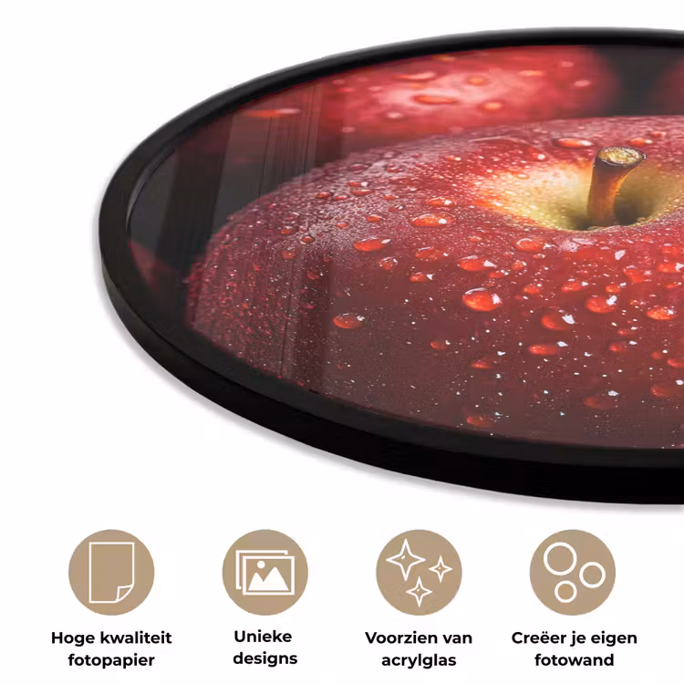 Ronde fotolijst - Rood - Appels - Fruit — 5