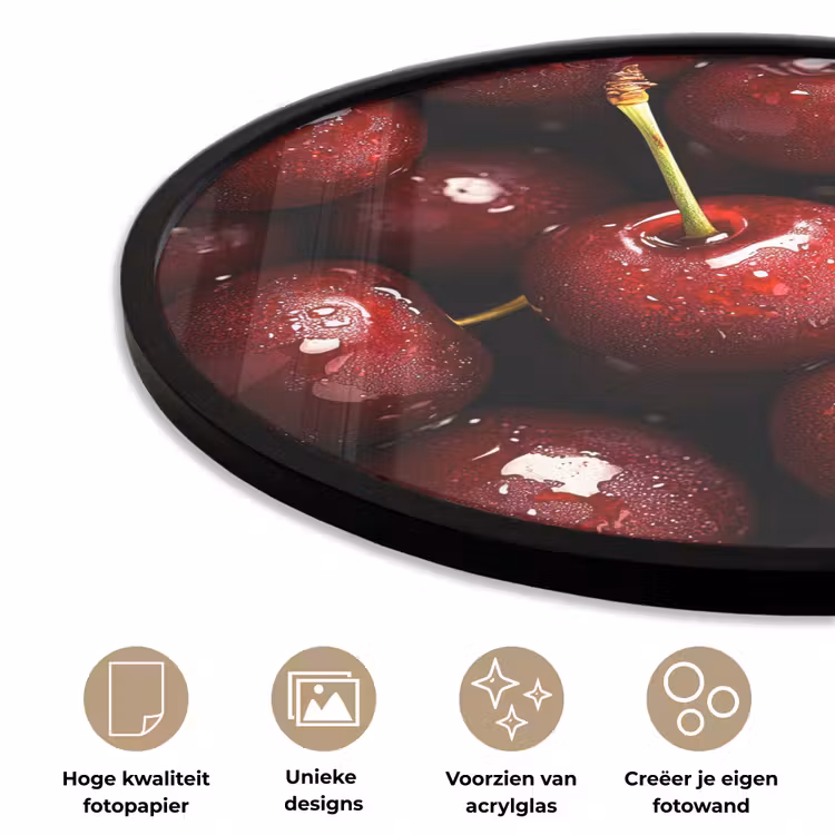 Ronde fotolijst - Rood - Fruit - Kersen — 5