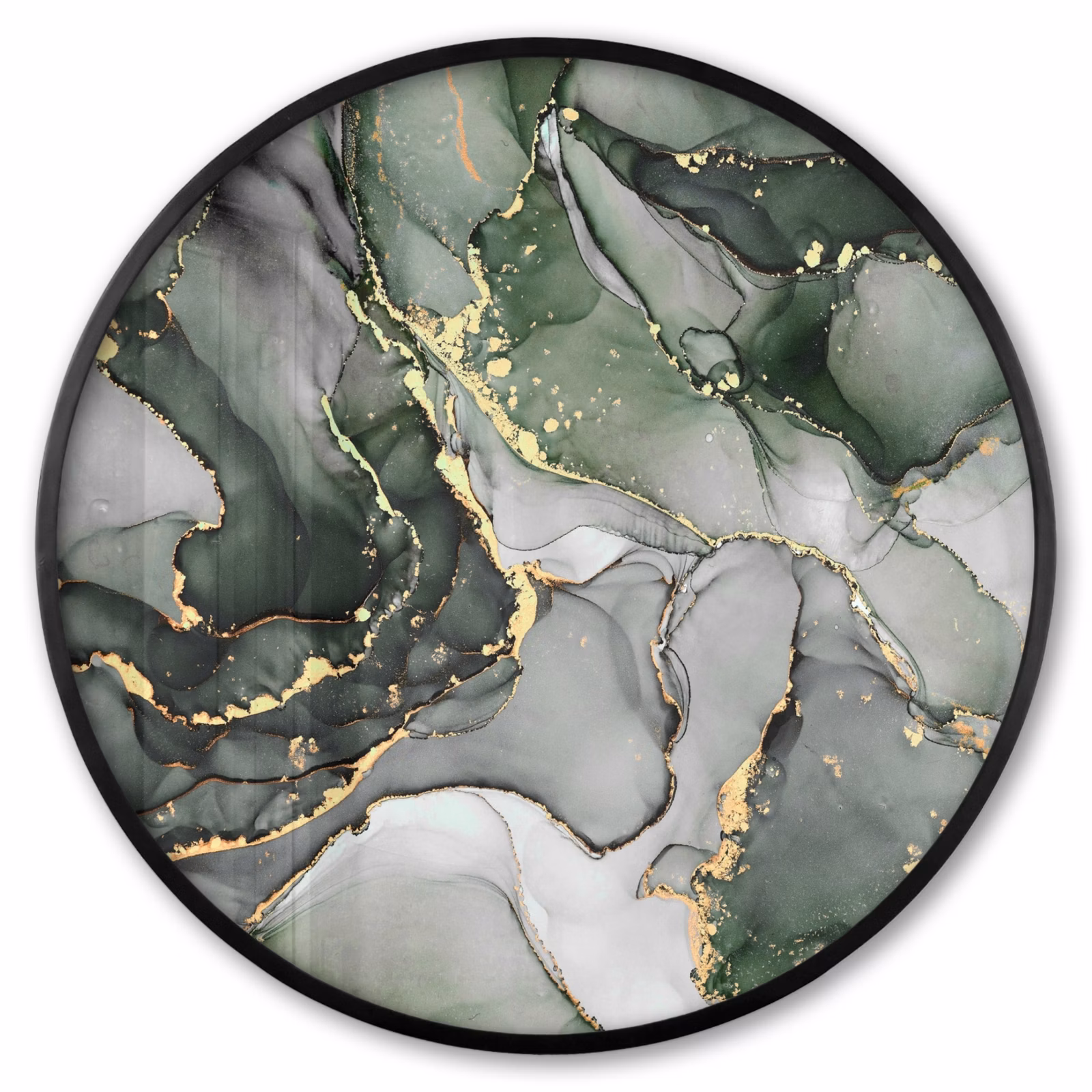 Ronde fotolijst - Luxe - Marmer - Groen — 1