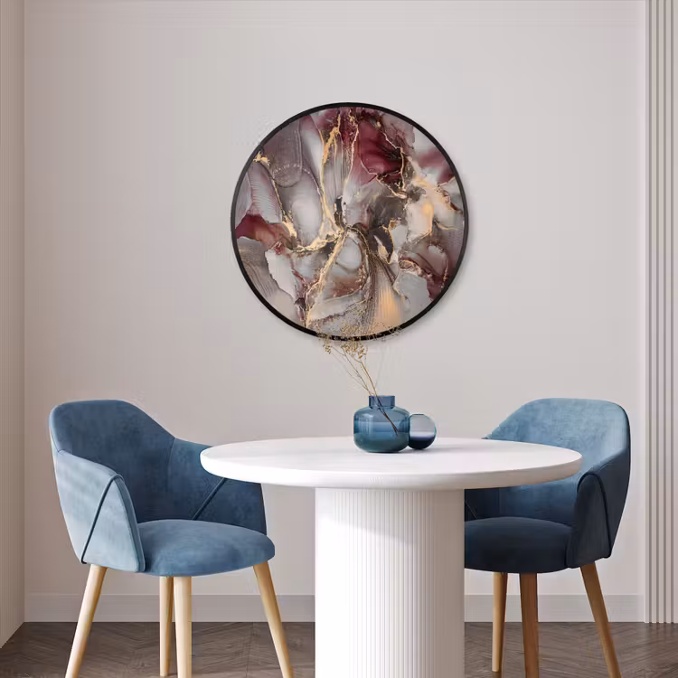Ronde fotolijst - Goud - Marmer - Paars — 3