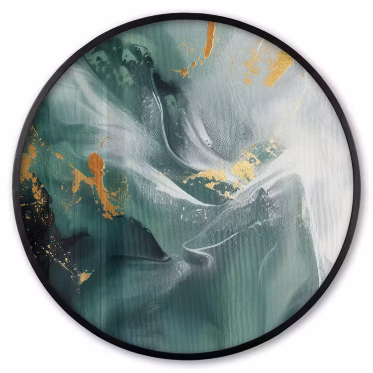 Ronde fotolijst - Groen - Modern - Marmer - Abstract — 1