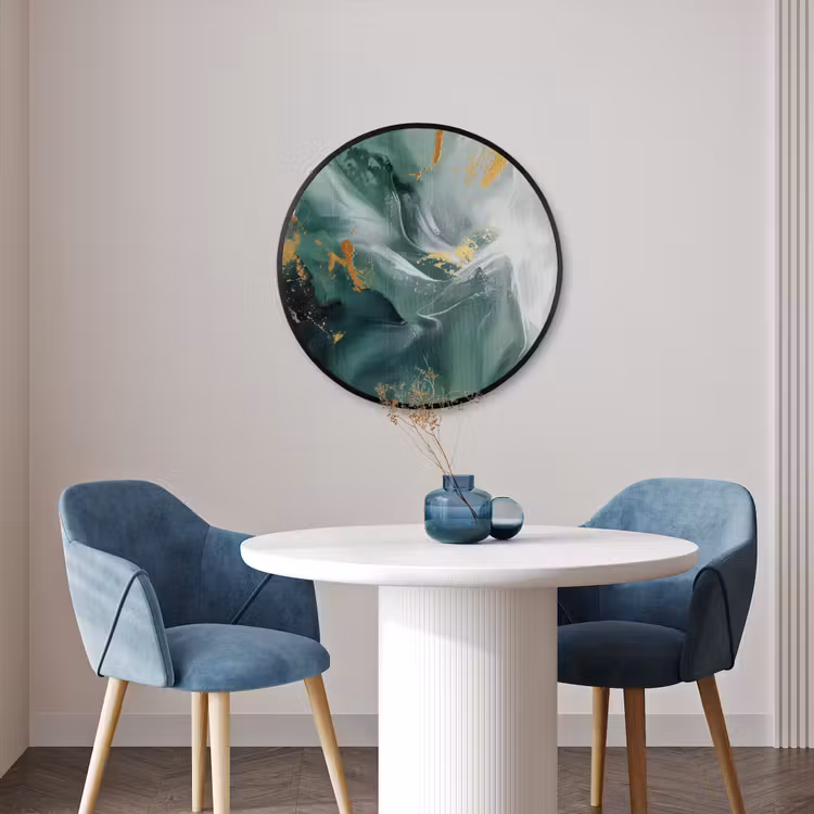 Ronde fotolijst - Groen - Modern - Marmer - Abstract — 3