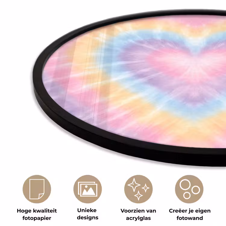 Ronde fotolijst - Hartvorm - Pastelkleuren - Tie Dye — 5