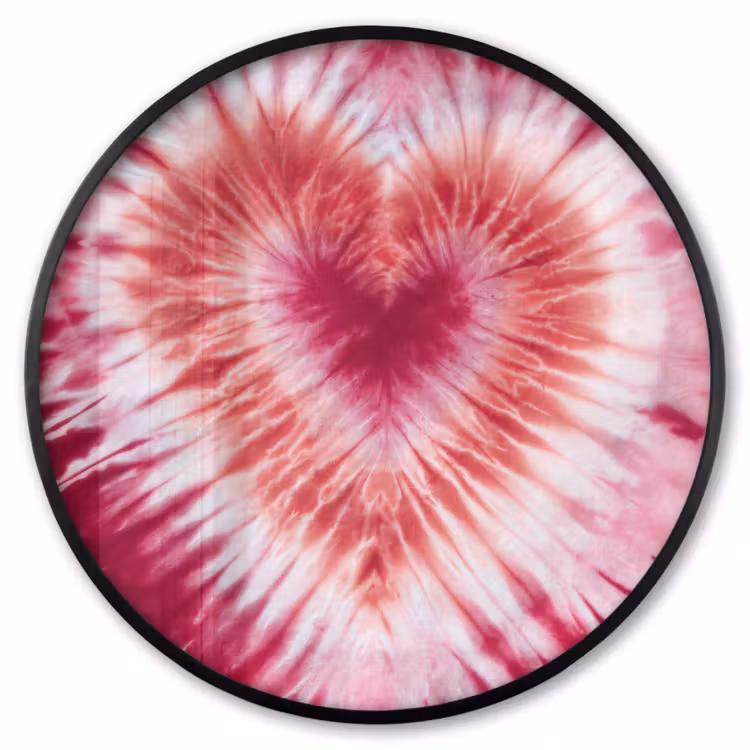 Ronde fotolijst - Hartvorm - Roze - Tie dye — 1