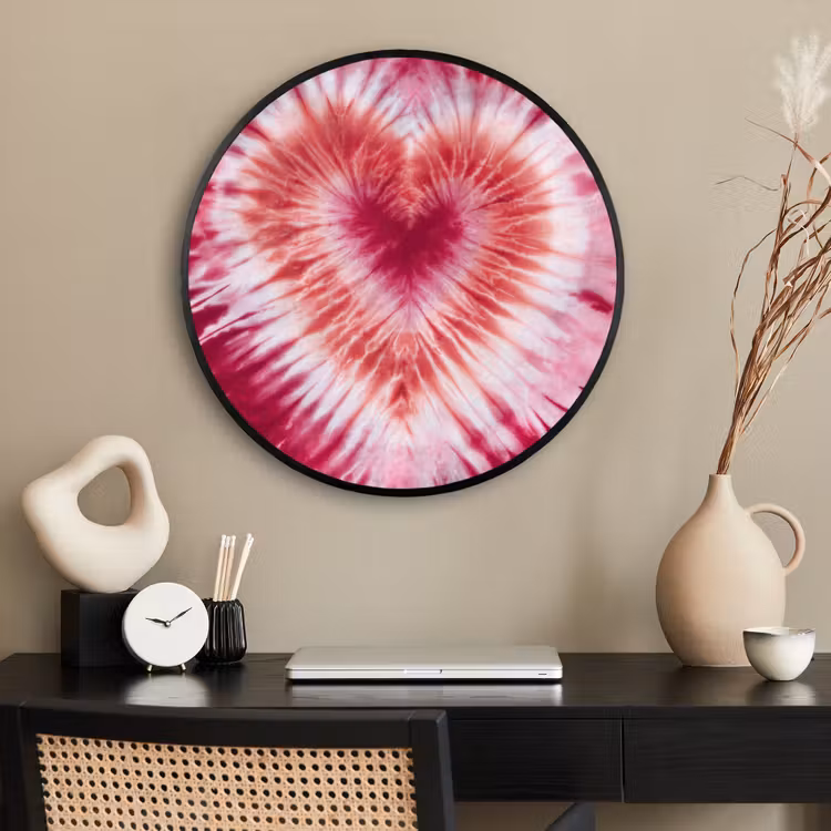 Ronde fotolijst - Hartvorm - Roze - Tie dye — 2