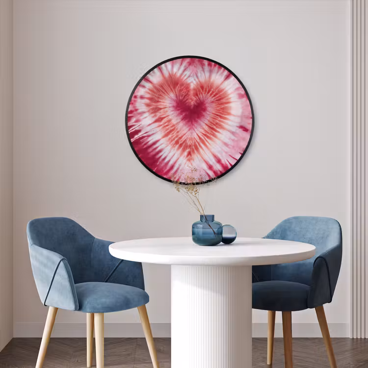 Ronde fotolijst - Hartvorm - Roze - Tie dye — 3